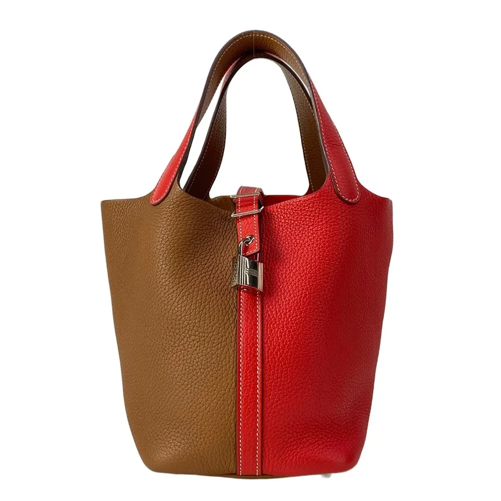 Hermès Picotin Lock Ccossack PM Handbag Rouge Coeur Gold